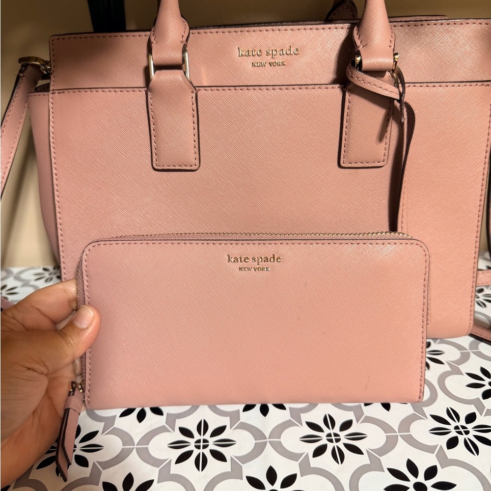 Kate Spade Blush Pink Satchel and Wallet
